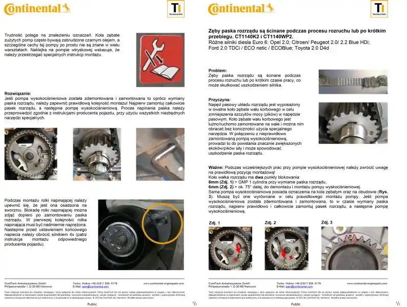 Zestaw paska rozrządu CONTINENTAL CTAM CT1140K1 | Produkt ceniony przez klientów