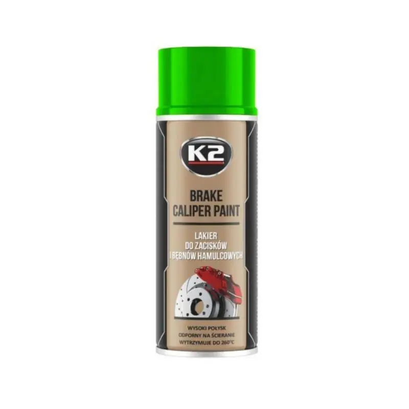 Bardzo popularny produkt | K2 Brake Caliper Paint - Zielony 400ml - Lakier do zacisków i bębnów hamulcowych