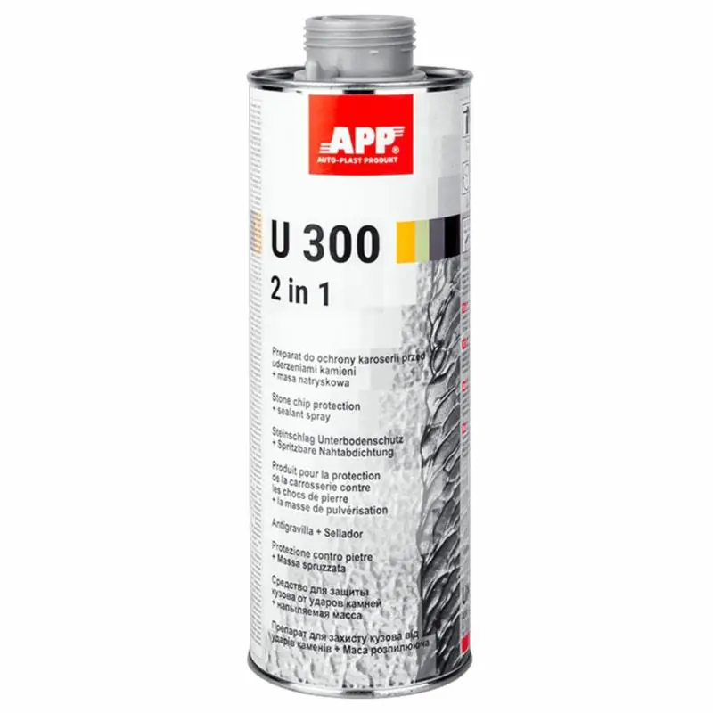 APP U300 2 in 1 1L- preprat do ochrony karoserii + masa natryskowa (szary) | Nowość w sprzedaży