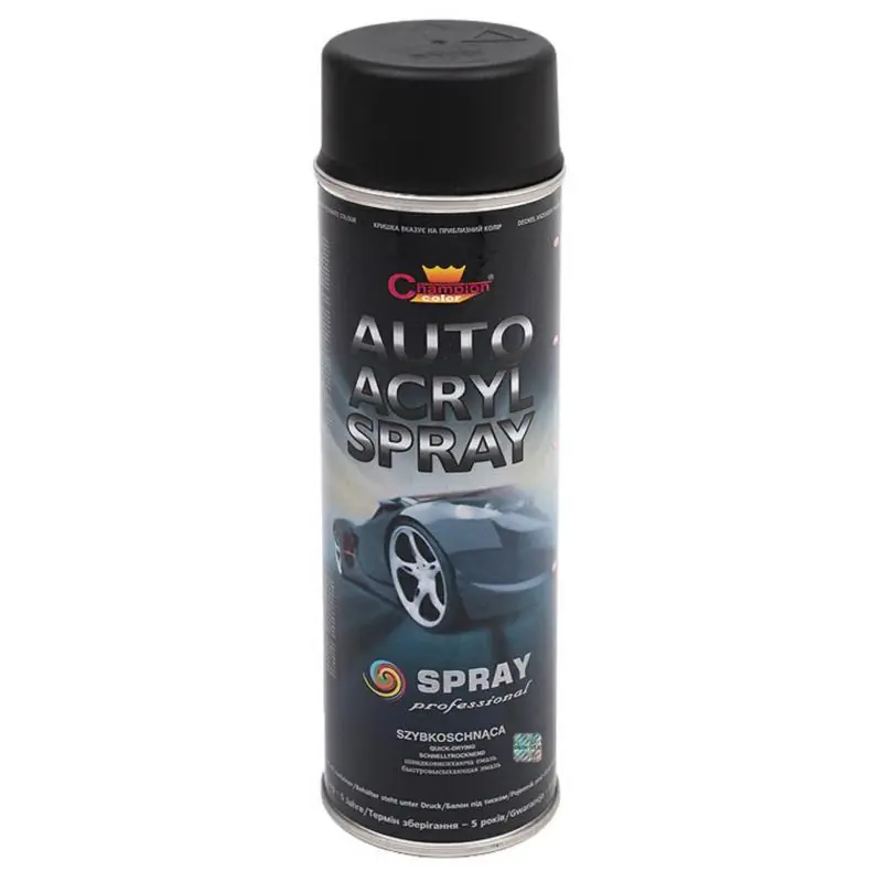 CHAMPION Auto Acryl 500ml - czarny mat | Najwyższa jakość