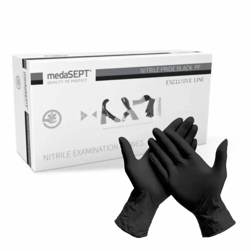 MEDASEPT Rękawice nitrylowe BLACK L - 100sztuk - Na zamówienie