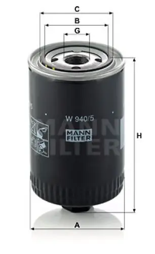 Zostało niewiele - Filtr oleju MANN-FILTER W940/5 W9405