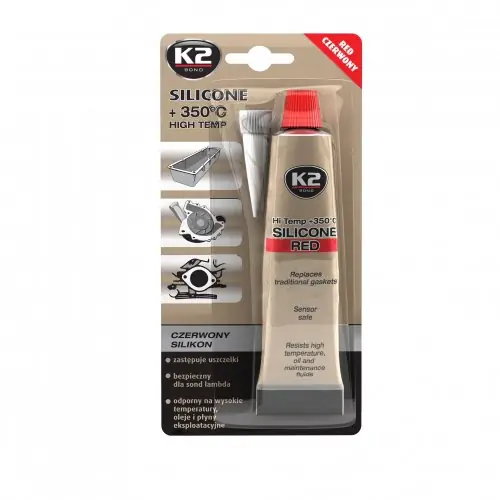 Cena po obniżce | K2-SILIKON CZERWONY 85G 350 ST.