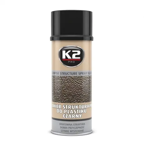 LAKIER STRUKTUR DO ZDERZAKÓW SPRAY 400 CZARNY K2 | Cena obniżona