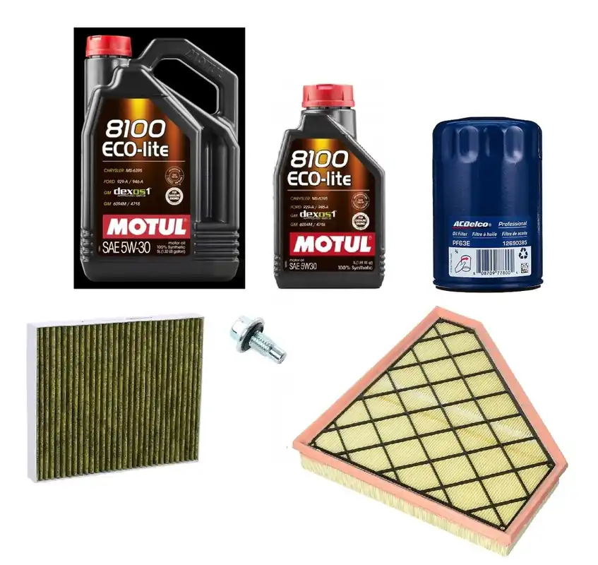 Motul 5W30 6l + Filtry Chevrolet Camaro 3.6l v6 2016- - Premium