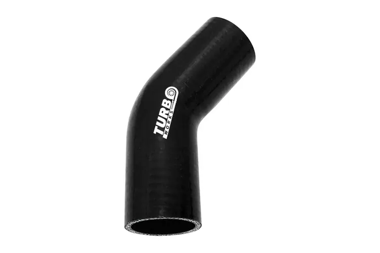 Kolanko 45st TurboWorks Black 76mm - Zostało tylko kilka sztuk