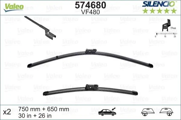 WYCIERACZKI VM480 750+650MM VALEO SILENCIO - Sprawdzony wybór