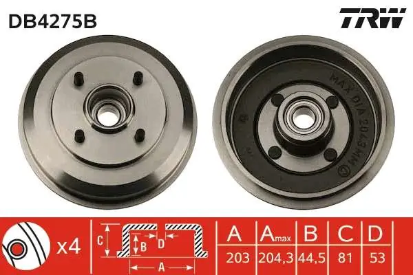 Świetna oferta - BĘBEN HAM. Z ŁOŻYSKIEM FORD FOCUS (DAW, DBW),FOCUS ESTATE (DNW),FOCUS SALOON (DFW)