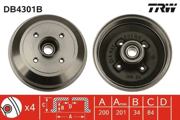 Produkt polecany - BĘBEN HAM. Z ŁOŻYSKIEM OPEL,VAUXHALL CORSA B BOX (73_),CORSA C (F08, F68),CORSA C B