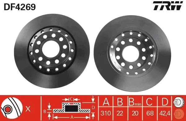 Do wyczerpania zapasów - TARCZA HAM. TYLNA 310X22MM AUDI A8 (4E_) 2003=>