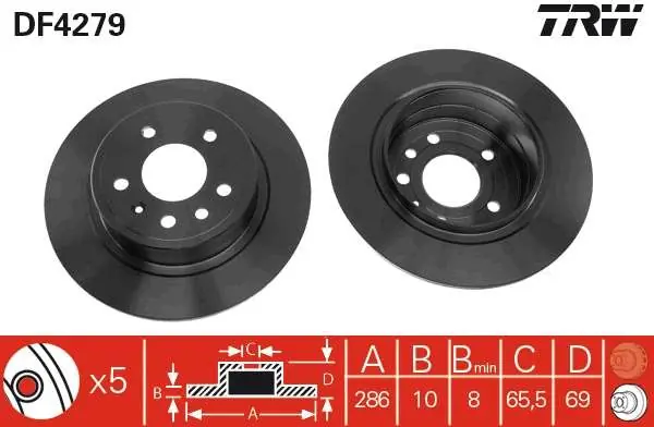 TARCZA HAM. TYLNA 286X10 SAAB 9-5 (YS3E) 97- - Nowość w ofercie