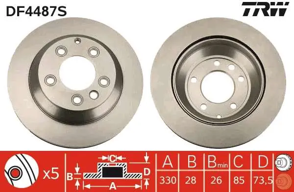 Outlet - TARCZA HAM. TYLNA 330X28 AUDI Q7 06- PORSCHE CAYENNE VW TOUAREG 2002=>