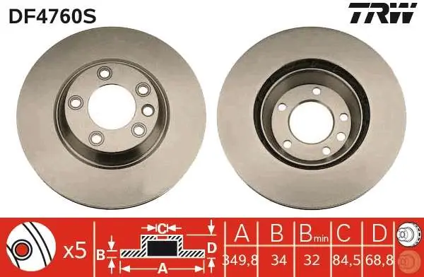 Bardzo popularny produkt | TARCZA HAM. PRAWA 350MM VW TOUAREG (7LA) 10/02- - PORSCHE CAYENNE (955) 09/02-