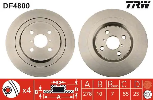 Dodatkowy rabat - TARCZA HAM. TYLNA 278X9MM TOYOTA YARIS 2002=>