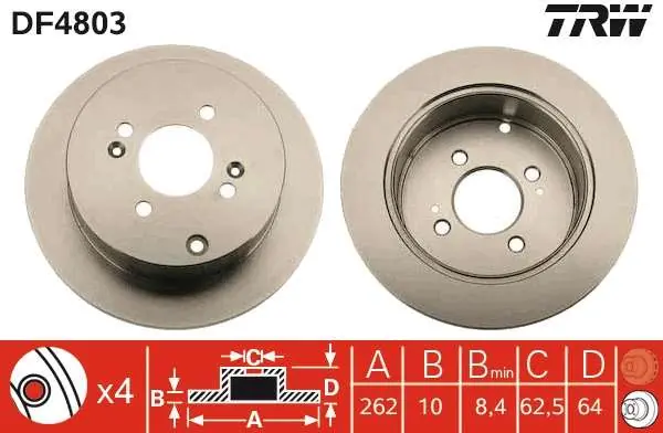 Sprawdzony produkt - TARCZA HAM. TYLNA 262X10 HYUNDAI ACCENT 05- GETZ 02-09 I20 08- KIA RIO 05-