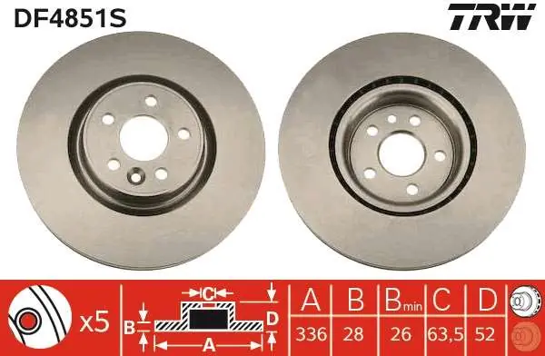 Kupuj bezpiecznie - TARCZA HAM. PRZEDNIA 336X28MM VOLVO S80 II 08- V70 III 07- XC70 07-