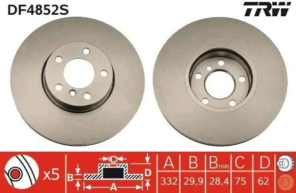 TARCZA HAM. PRZEDNIA 332X29,9 BMW X5 (E70) 07- - Supercena