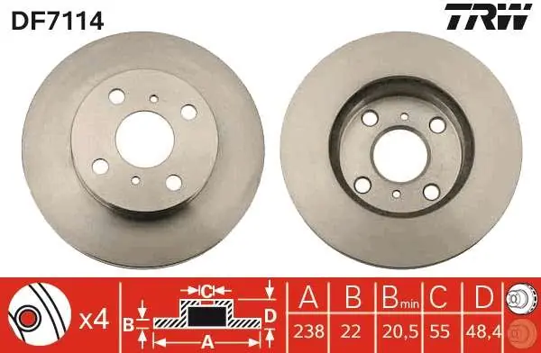 TARCZA HAM. PRZEDNIA TOYOTA COROLLA (E10, E11) 99-02 - Cena fabryczna