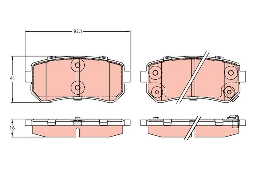 Prosto od producenta - KLOCKI HAM.TYLNE Z CZUJNIKIEM AKUSTYCZNYHYUNDAI ACCENT 11/2005=> KIA RIO 2005=> HYUNDAI I30 10/2007=