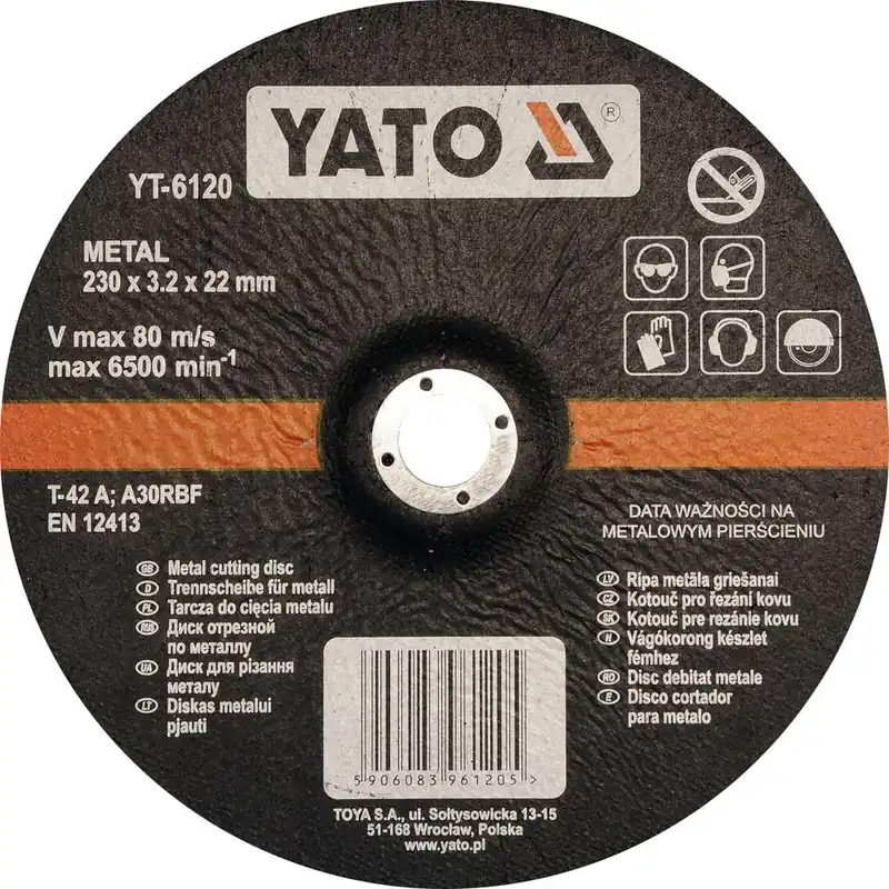 Taniej | TARCZA WYP. DO CIĘCIA METALU 230X3.2