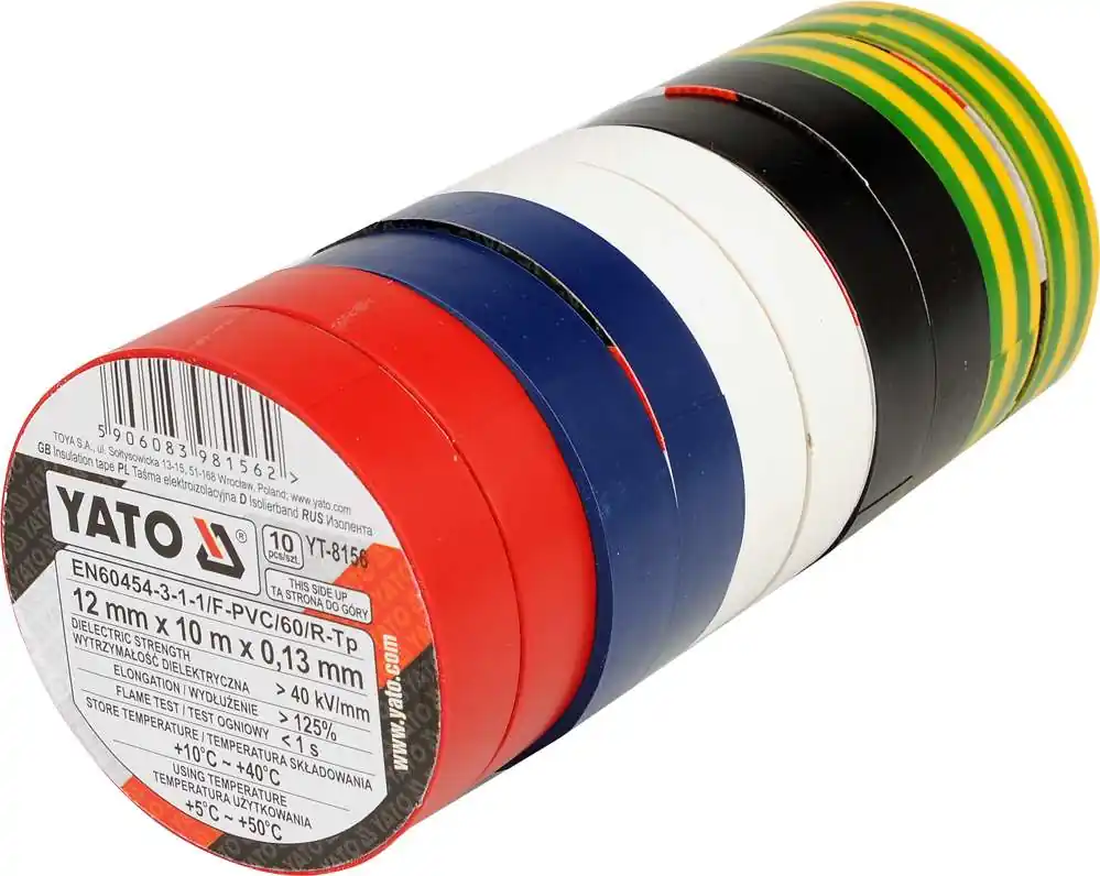 ZESTAW TAŚM ELEKTROIZ 12MMX10M MIX 10CZ - Oszczędź