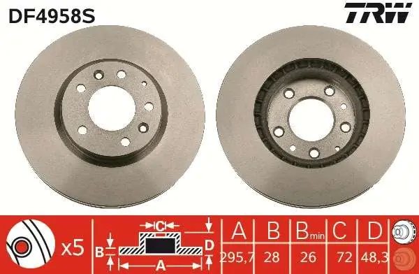 Najwyższa jakość | TARCZA HAM. PRZEDNIA 296X28MM MAZDA CX-7 (ER) 2007=>