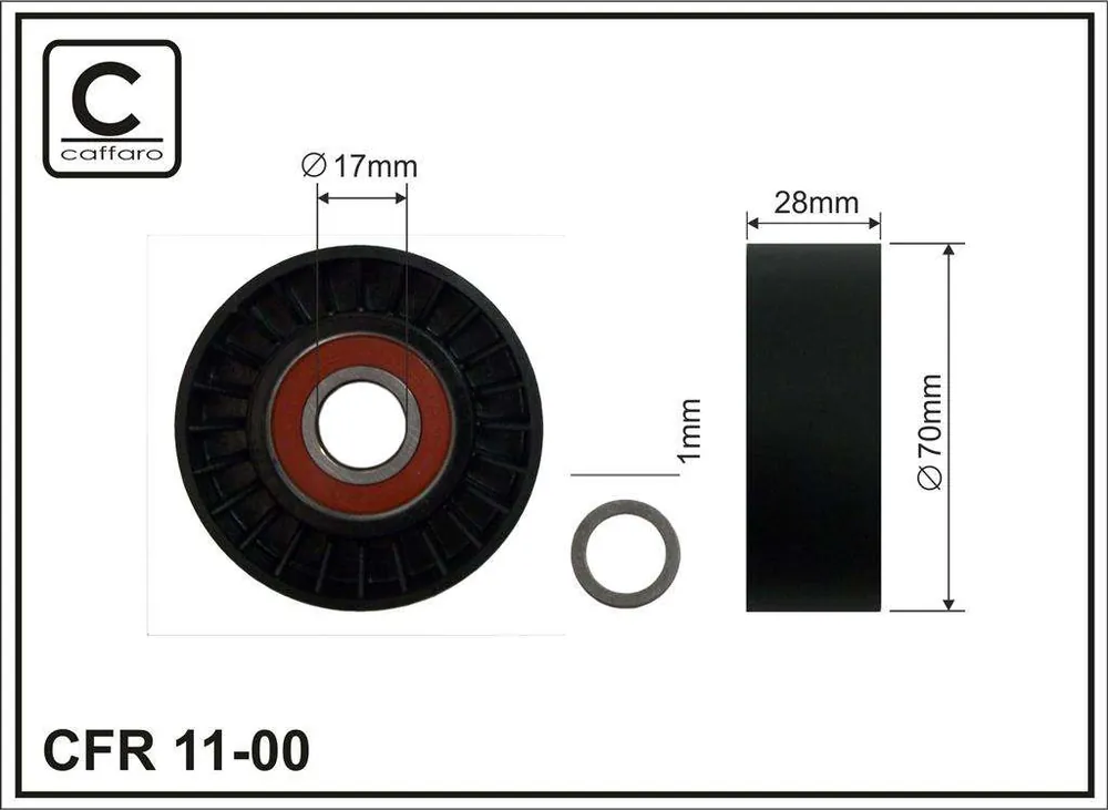 Bezpieczne zakupy | ROLKA NAPINACZA 70X17X28 PLASTIK-GŁADKA, ŁOŻYSKO NACHI JAPAN