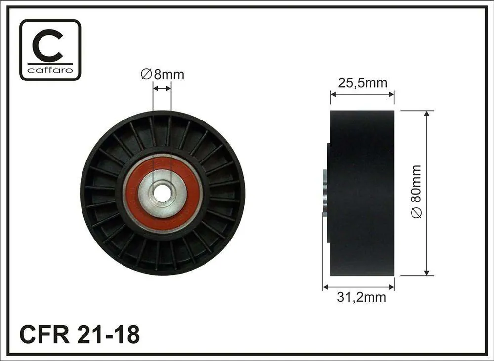 Cena po obniżce - ROLKA NAPINACZA 80X8X26 PLASTIK-GŁADKA. PODWÓJNE ŁOŻYSKO, ŁOŻYSKO NACHI JAPAN