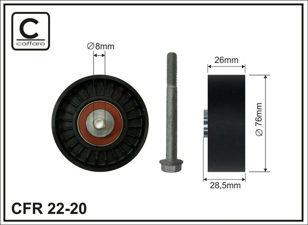 Końcówka zapasów - ROLKA NAPINACZA 76X8X26 PLASTIK-GŁADKA, ŁOŻYSKO NACHI JAPAN