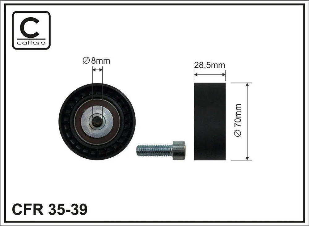 ROLKA NAPINACZA 70X8X28.5 PLASTIK-GŁADKA, ŁOŻYSKO NACHI JAPAN | Premium