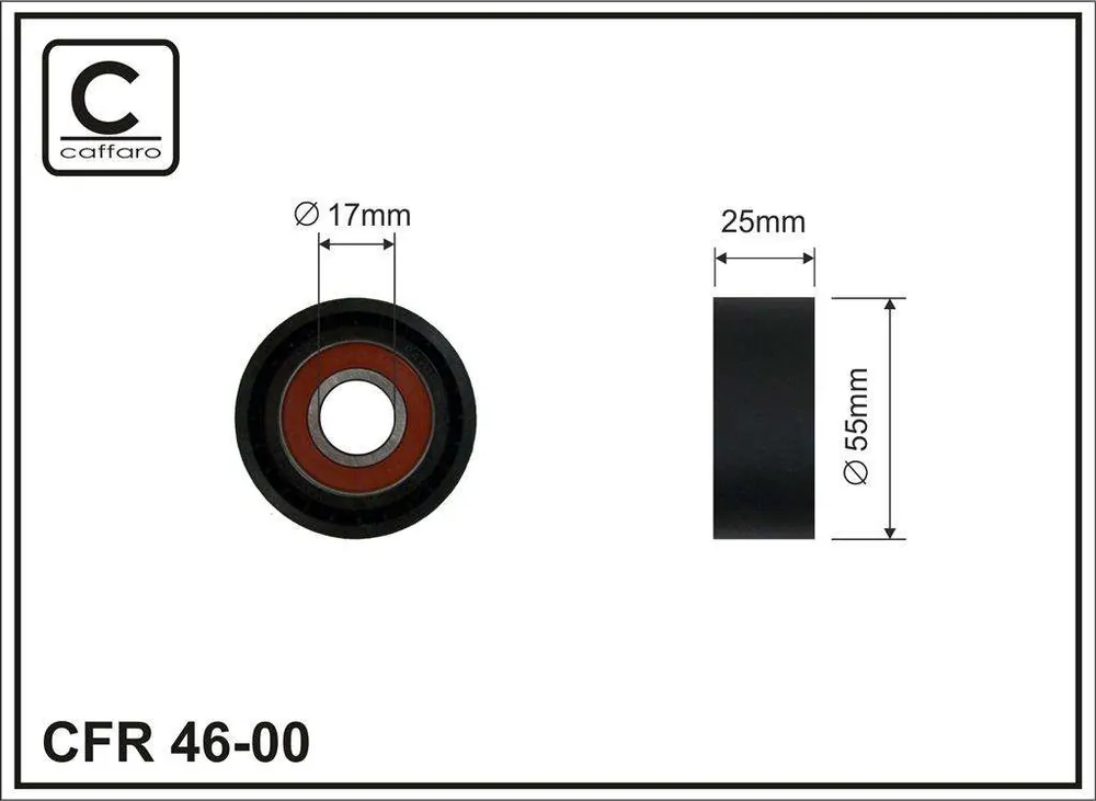 Zostało kilka sztuk - ROLKA NAPINACZA 54X17X26 PLASTIK-GŁADKA, ŁOŻYSKO NACHI JAPAN