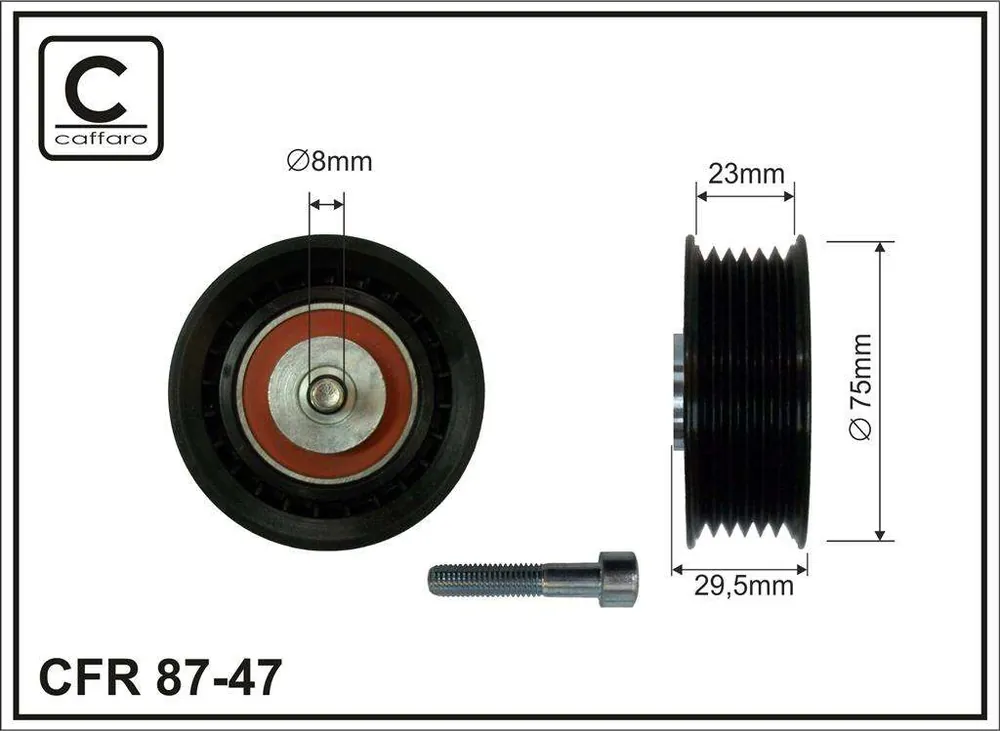 Na zamówienie | ROLKA NAPINACZA 76.5X8X23 PLASTIK-ROWKOWANA, ŁOŻYSKO NACHI JAPAN