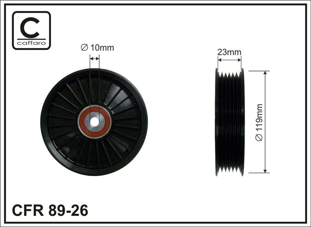 Produkt premium - ROLKA NAPINACZA 119X10X22.5 PLASTIK-ROWKOWANA. PODWÓJNE ŁOŻYSKO, ŁOŻYSKO NACHI JAPAN