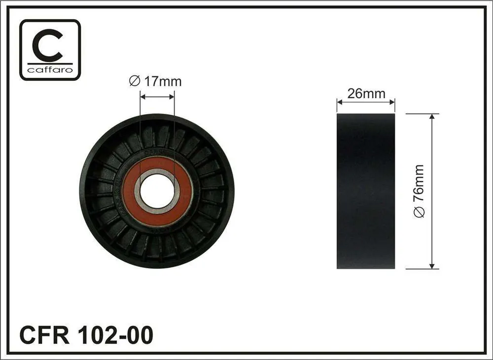 ROLKA NAPINACZA 76X17X26.5 PLASTIK-GŁADKA, ŁOŻYSKO NACHI JAPAN - Nowy produkt