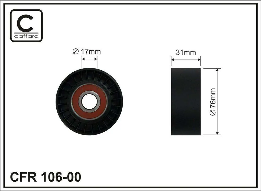 Jeszcze taniej | ROLKA NAPINACZA 76X17X31 PLASTIK-GŁADKA, ŁOŻYSKO NACHI JAPAN