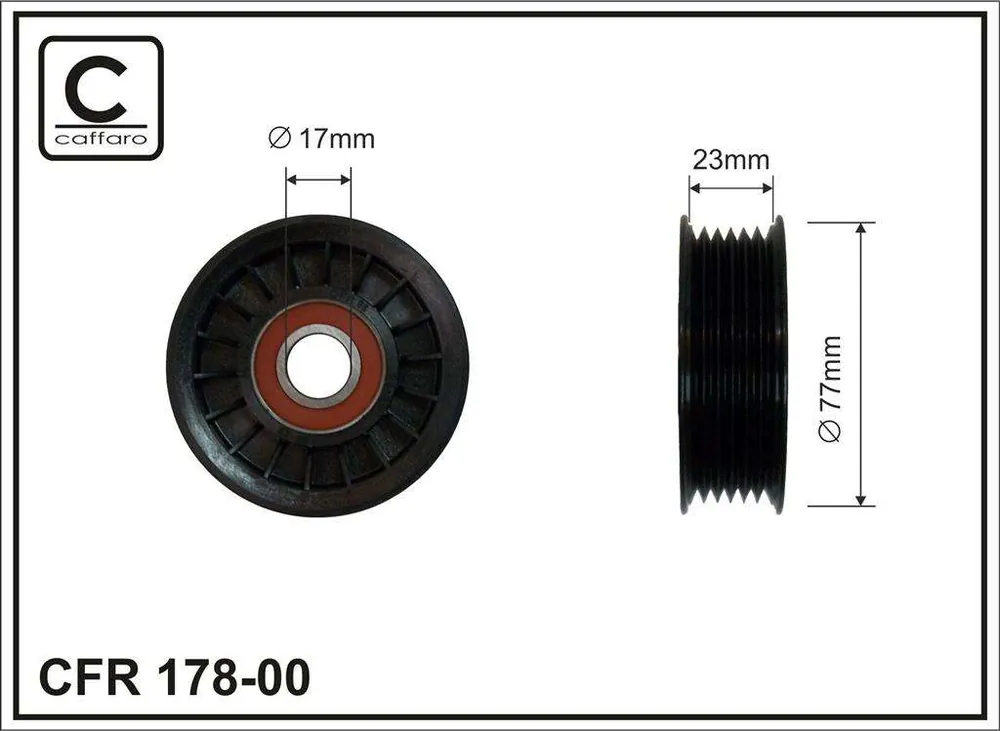 Hit - ROLKA NAPINACZA 77X17X23 PLASTIK ROWKOWANA, ŁOŻYSKO NACHI JAPAN