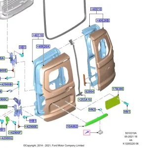 Najwyższa jakość - Zawias dolny drzwi tylnych Ford Courier 2014 - wyprzedaż 2556108