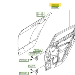 Najlepsza cena | Drzwi tylne lewa strona Hyundai I30 (2012-2015) 77003A5010