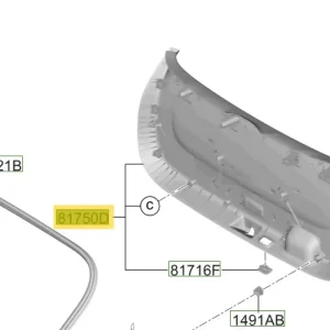 Nowość | Dolny panel wykończeniowy klapy bagażnika Hyundai Kona (2023) 81710BE000NNB