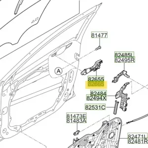 Zapasy na wyczerpaniu | Wspornik klamki drzwi prawy przód Hyundai I30 (2017-) 82665G4000