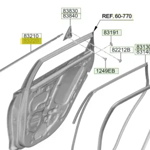 Uszczelka drzwi prawy tył Hyundai I20 / Bayon (2021-2024) 83220Q0010 | Okazja dnia