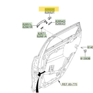 Osłona klamki zewnętrznej drzwi Hyundai I30 (2017-2024) 83652G4740 - W sprzedaży