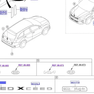 Właśnie dodano | Emblemat napis ‘‘CEED‘‘ Kia Ceed 2020 Hybrid 86320J7GA0