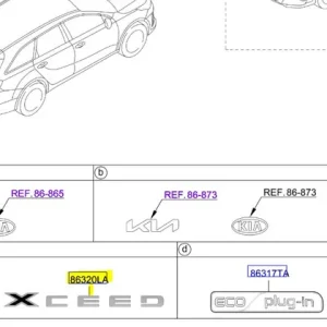 Emblemat Napis ‘‘XCEE‘D‘‘ Kia XCeed Hybrid 2020 86320J7PA0 - Nowość już dostępna