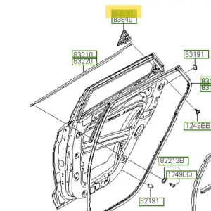 Listwa delta drzwi tylnych lewa Hyundai Tucson (2016-2018) 83830D7000 - Zniżka