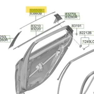 Okazja cenowa | Listwa ramy okna drzwi lewy tył Hyundai Elantra (2020-2023) 83850AA000