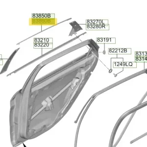 Listwa ramy okna drzwi prawy tył Hyundai Elantra (2020-2023) 83860AA000 | Już w sprzedaży