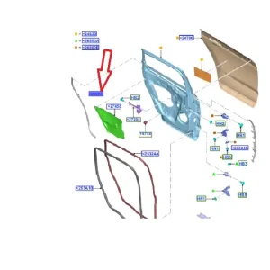 Taśma uszczelniająca drzwi tylne prawe Ford S MAX/GALAXY CDR 2015-2023 1888459 | Nowość w sprzedaży