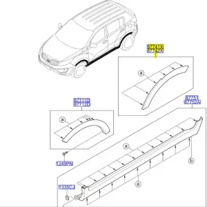Listwa łukowa błotnika lewy tył Kia Sportage 2010 2014 877413U000 | Bezpieczne zakupy