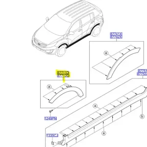 Łatwy zwrot - Listwa łukowa błotnika lewy przód Kia SPortage 2010 2014 877113U000